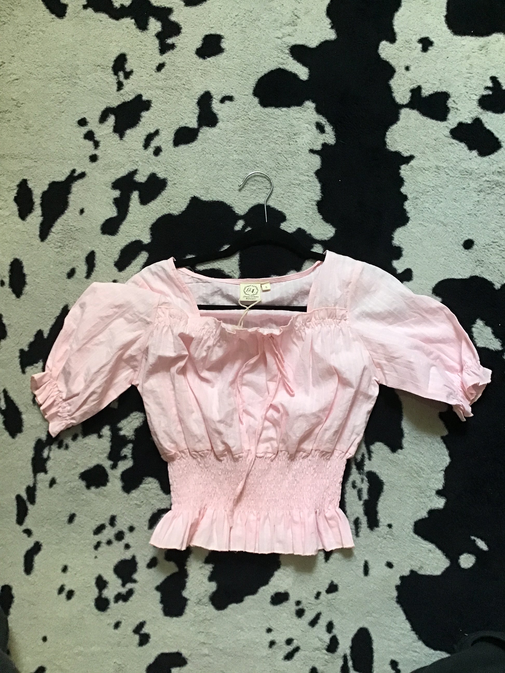 Pink ruffle top