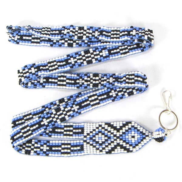 Blue/White Geo Lanyard