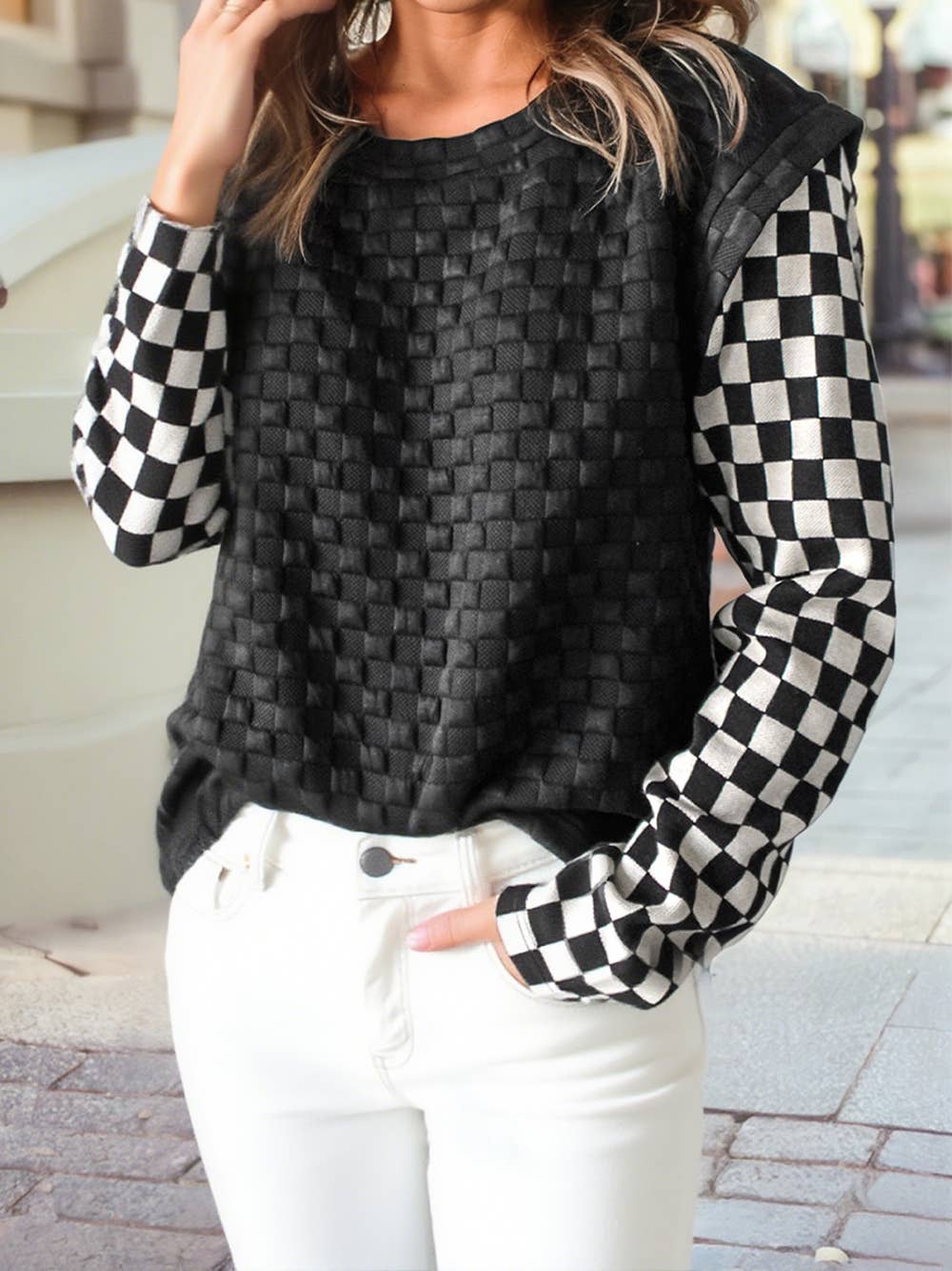 Plaid Patchwork Top