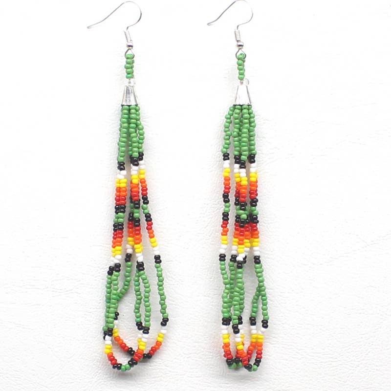 Green hook earrings