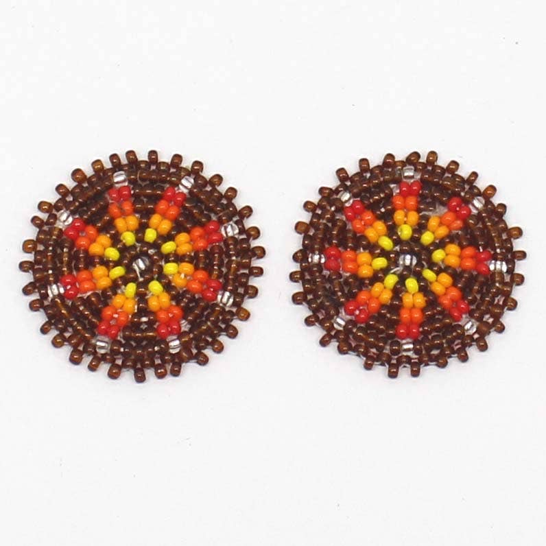 Brown rosette Studs