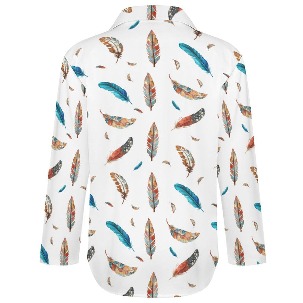 Baha Ranch Boho Feather Long Sleeve Blouse