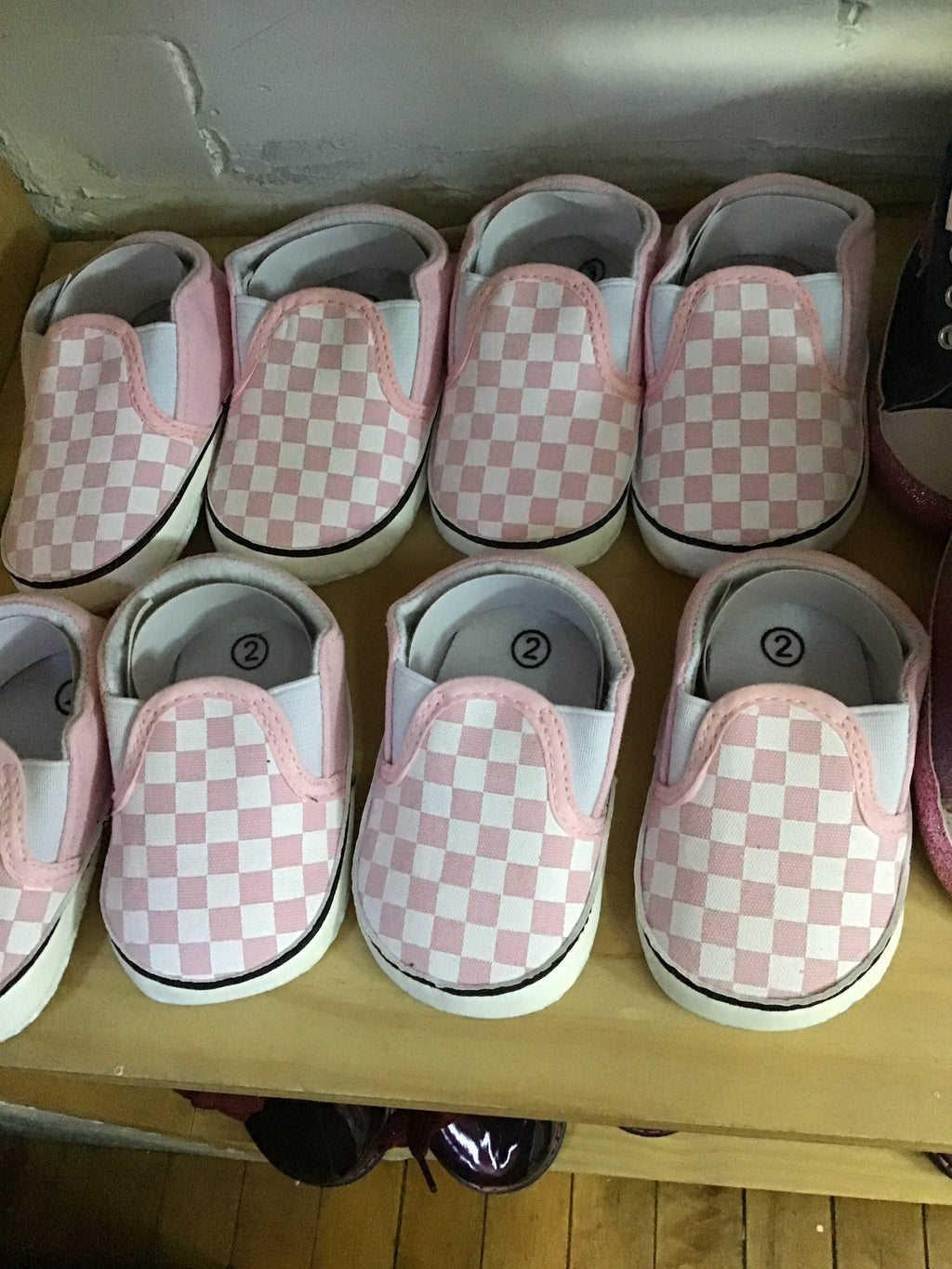 Pink & black infant shoes