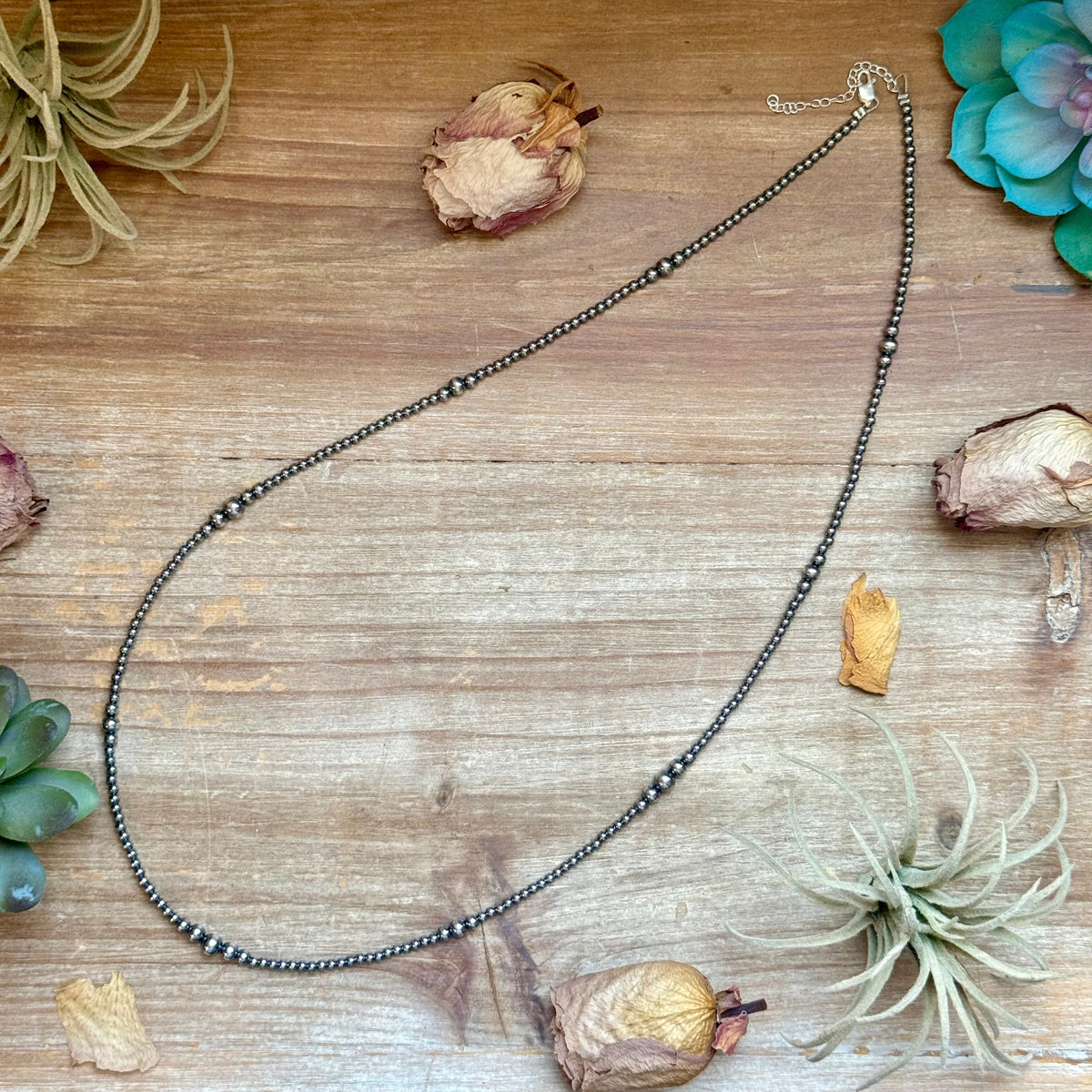 3mm 28” Graduated Sterling Silver Pearl Necklace