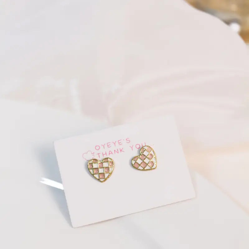 Check Heart Studs