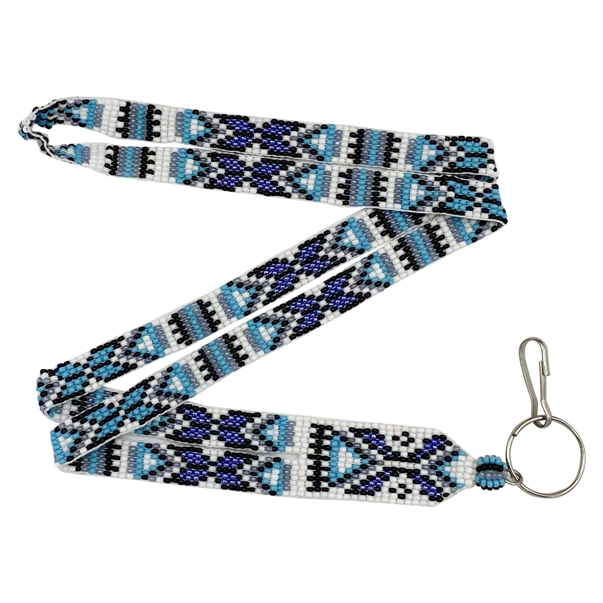 Blue/White/Black Geo Lanyard Id Holder