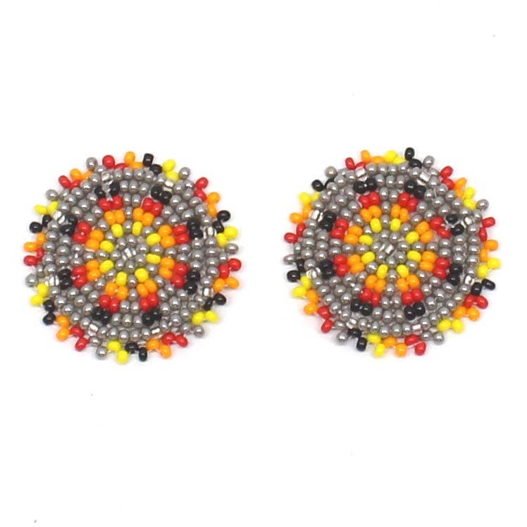 Grey rosette Studs
