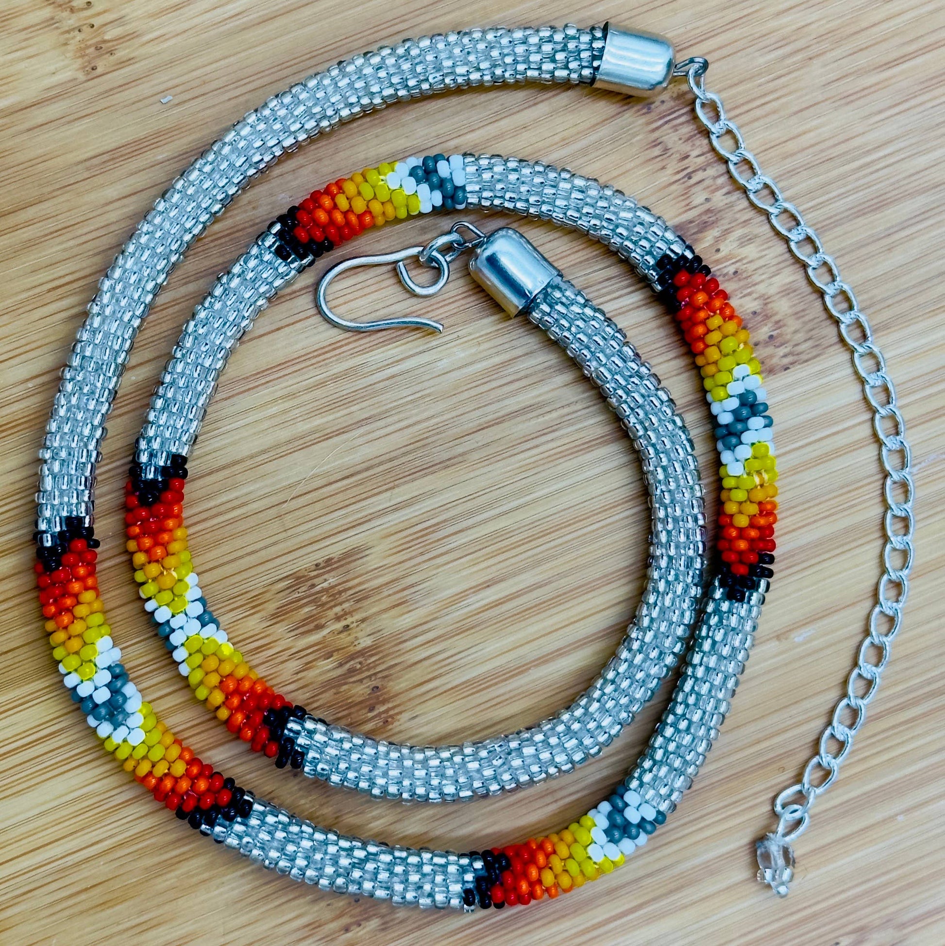 Silver woven Rope necklace