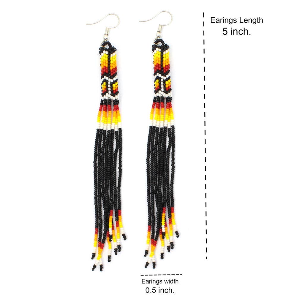 Black Long Tassel Earrings