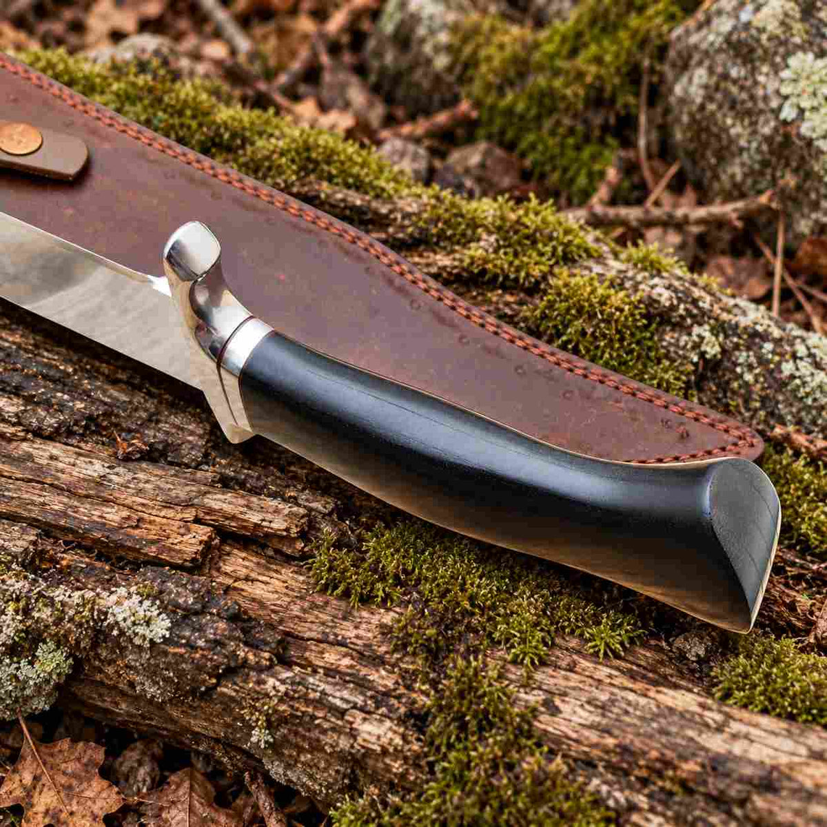 Handcrafted D2 Steel Bowie Knife with Micarta Handle and Leather Sheath