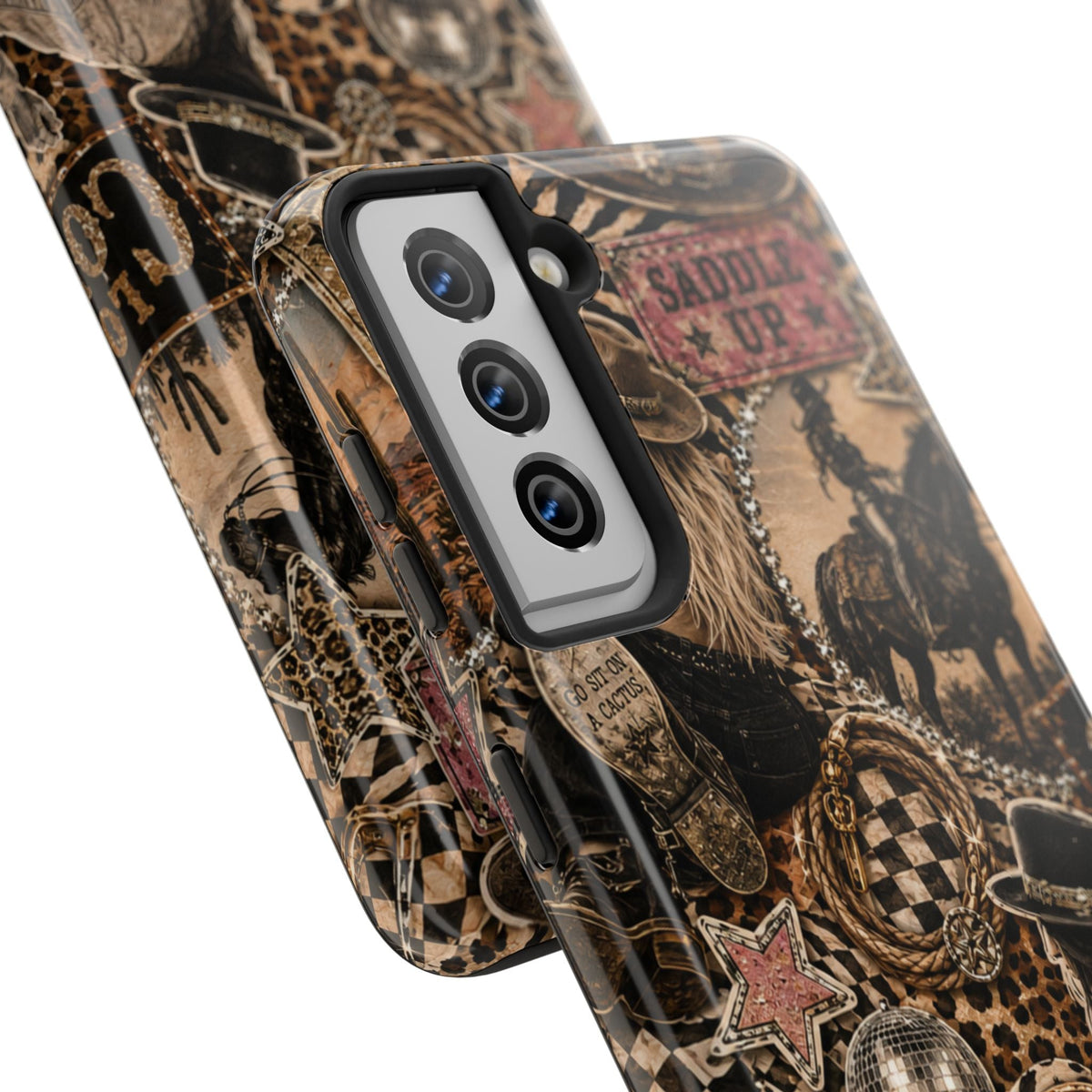 Western Collage Tough Phone Case — Cowboy Rodeo Lucky You Design