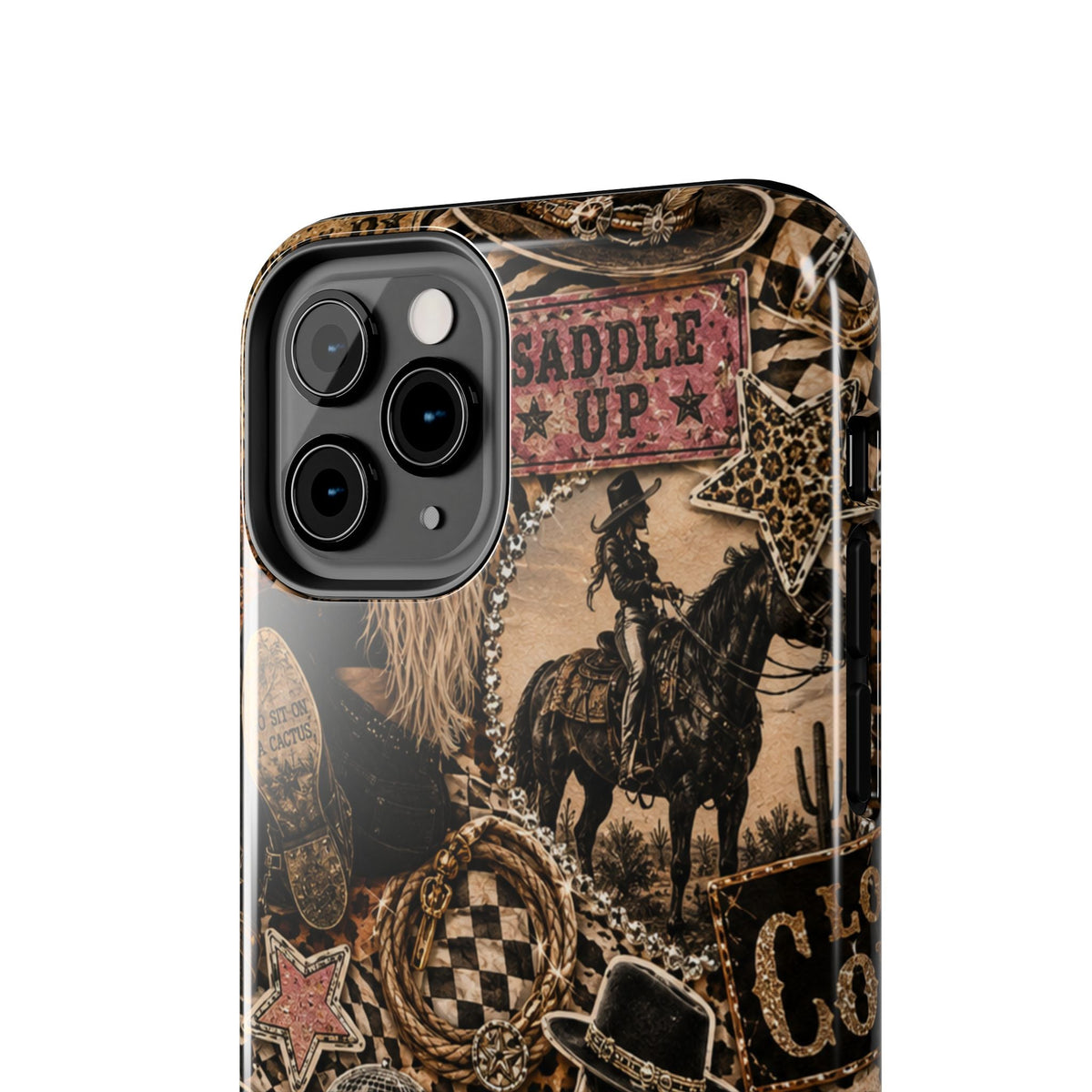 Western Collage Tough Phone Case — Cowboy Rodeo Lucky You Design