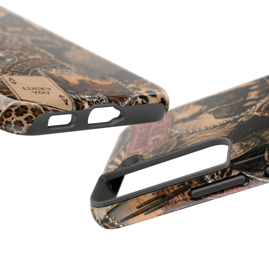 Western Collage Tough Phone Case — Cowboy Rodeo Lucky You Design