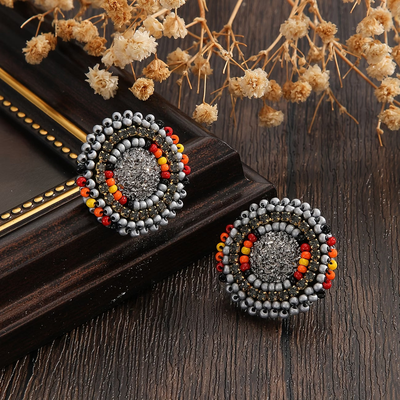 Flashy Beaded Studs
