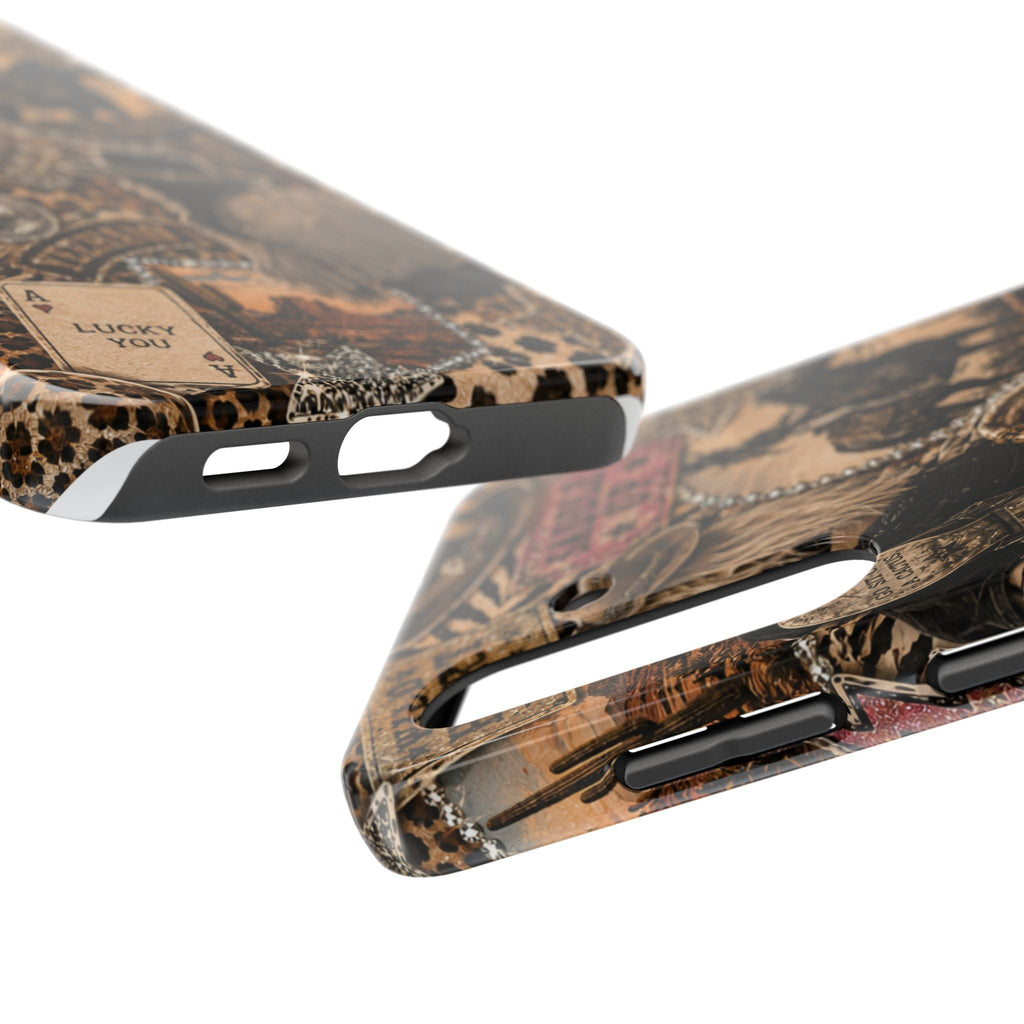Western Collage Tough Phone Case — Cowboy Rodeo Lucky You Design