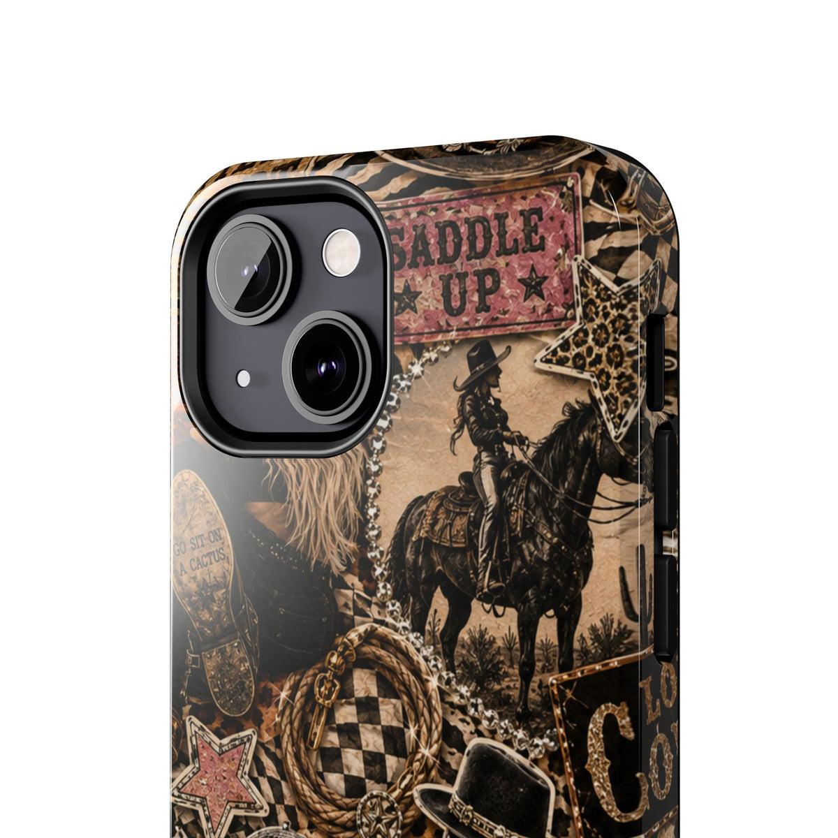 Western Collage Tough Phone Case — Cowboy Rodeo Lucky You Design