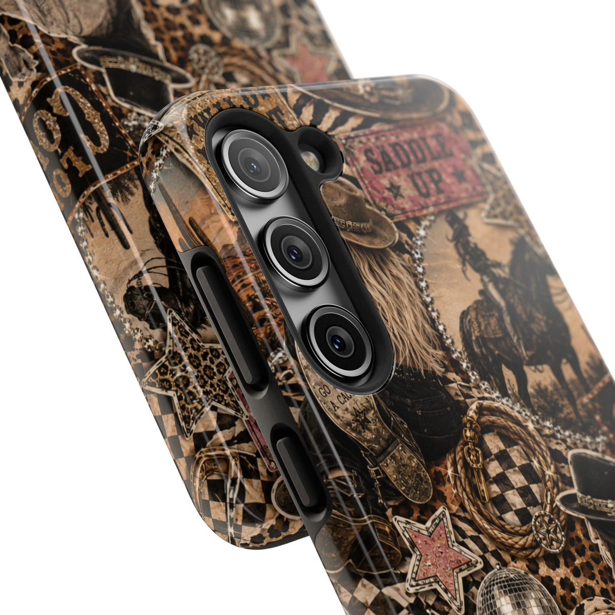 Western Collage Tough Phone Case — Cowboy Rodeo Lucky You Design
