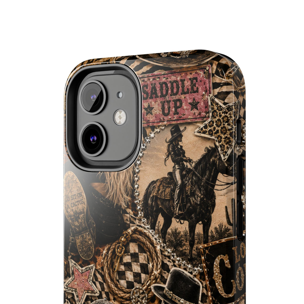 Western Collage Tough Phone Case — Cowboy Rodeo Lucky You Design
