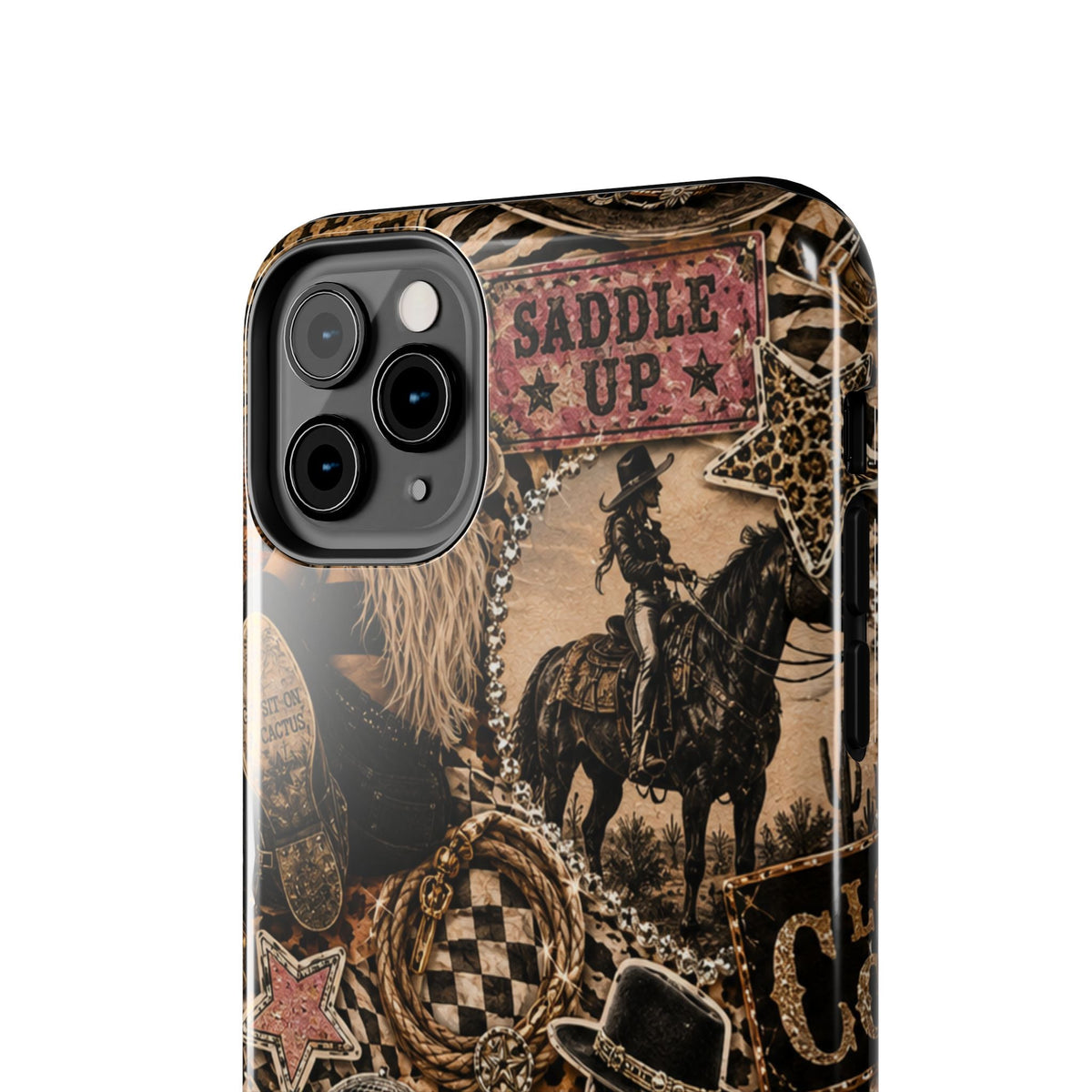 Western Collage Tough Phone Case — Cowboy Rodeo Lucky You Design