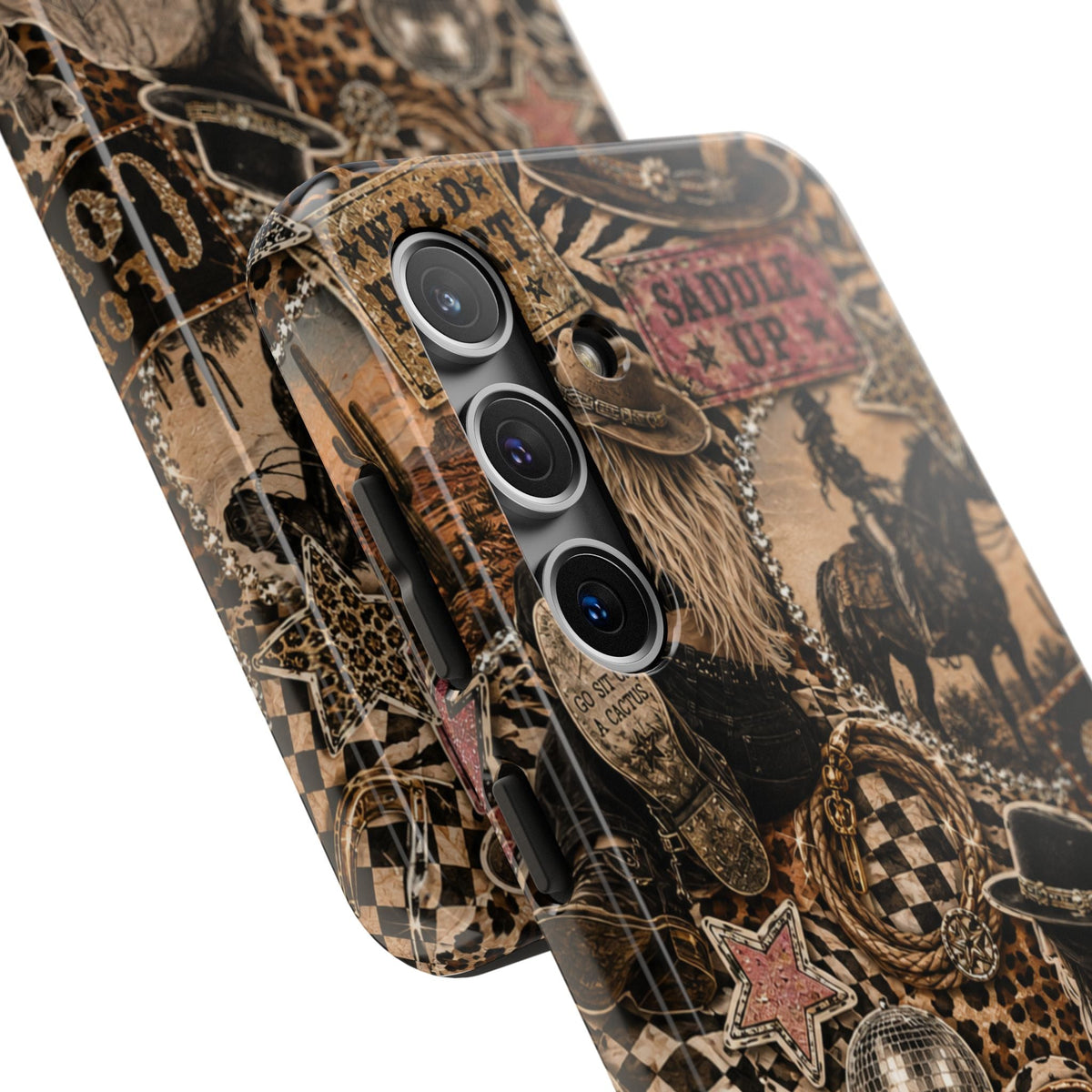 Western Collage Tough Phone Case — Cowboy Rodeo Lucky You Design