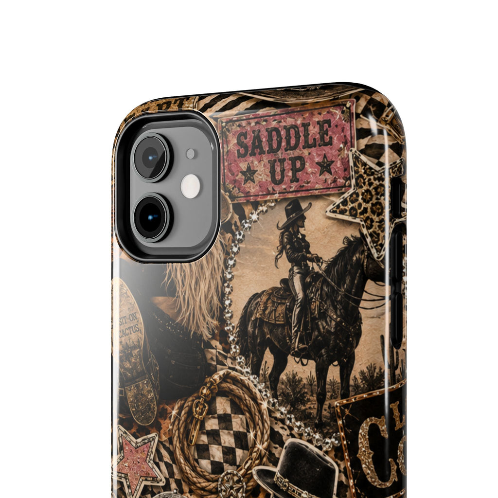 Western Collage Tough Phone Case — Cowboy Rodeo Lucky You Design