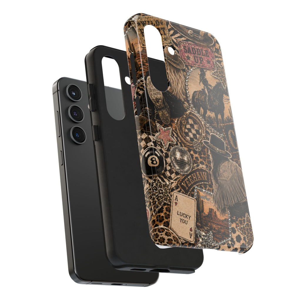 Western Collage Tough Phone Case — Cowboy Rodeo Lucky You Design