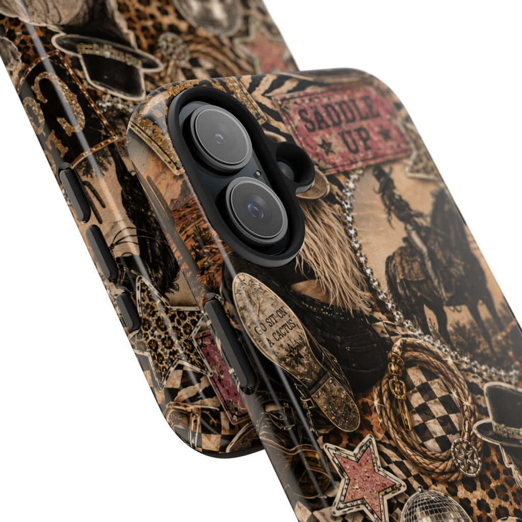 Western Collage Tough Phone Case — Cowboy Rodeo Lucky You Design