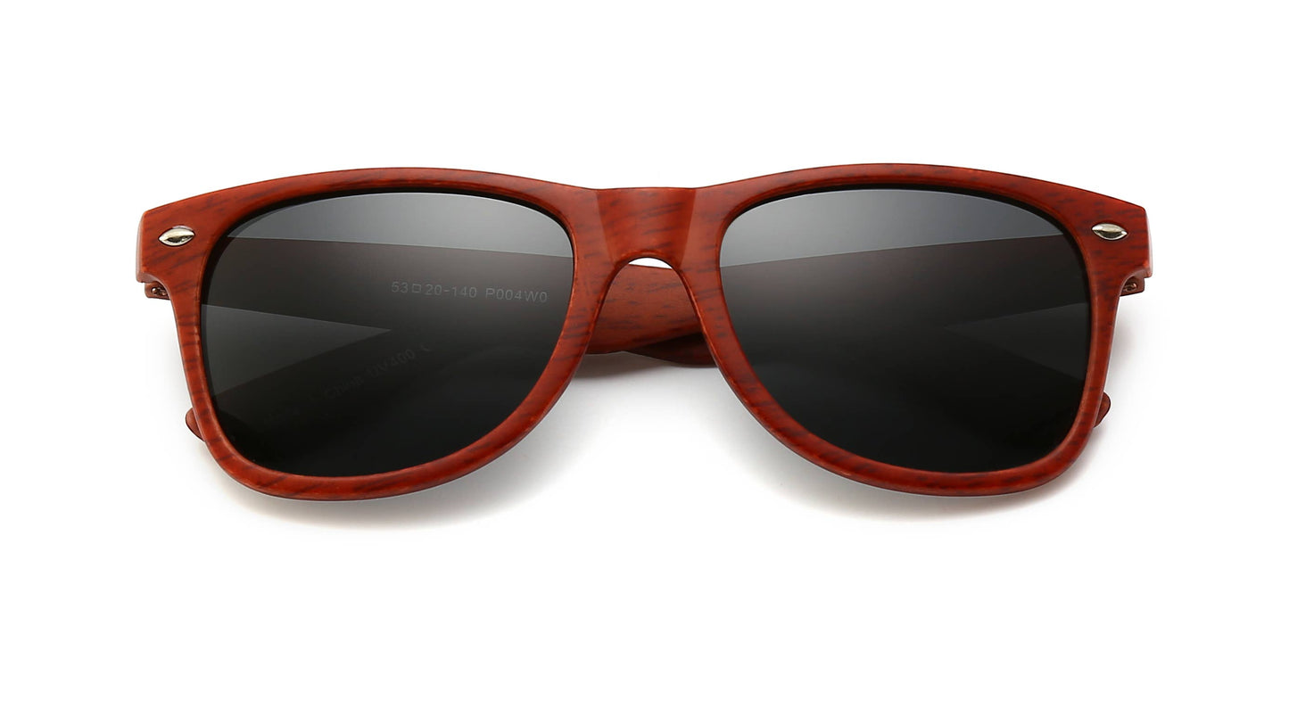 Polarized Wood Prints Square Sunglasses