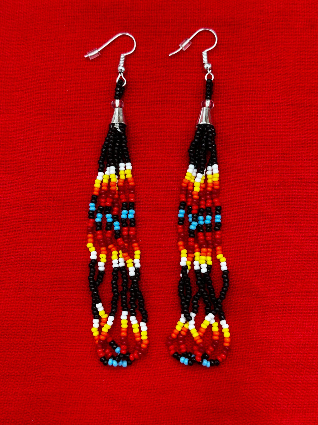 Black Fire long hook earrings