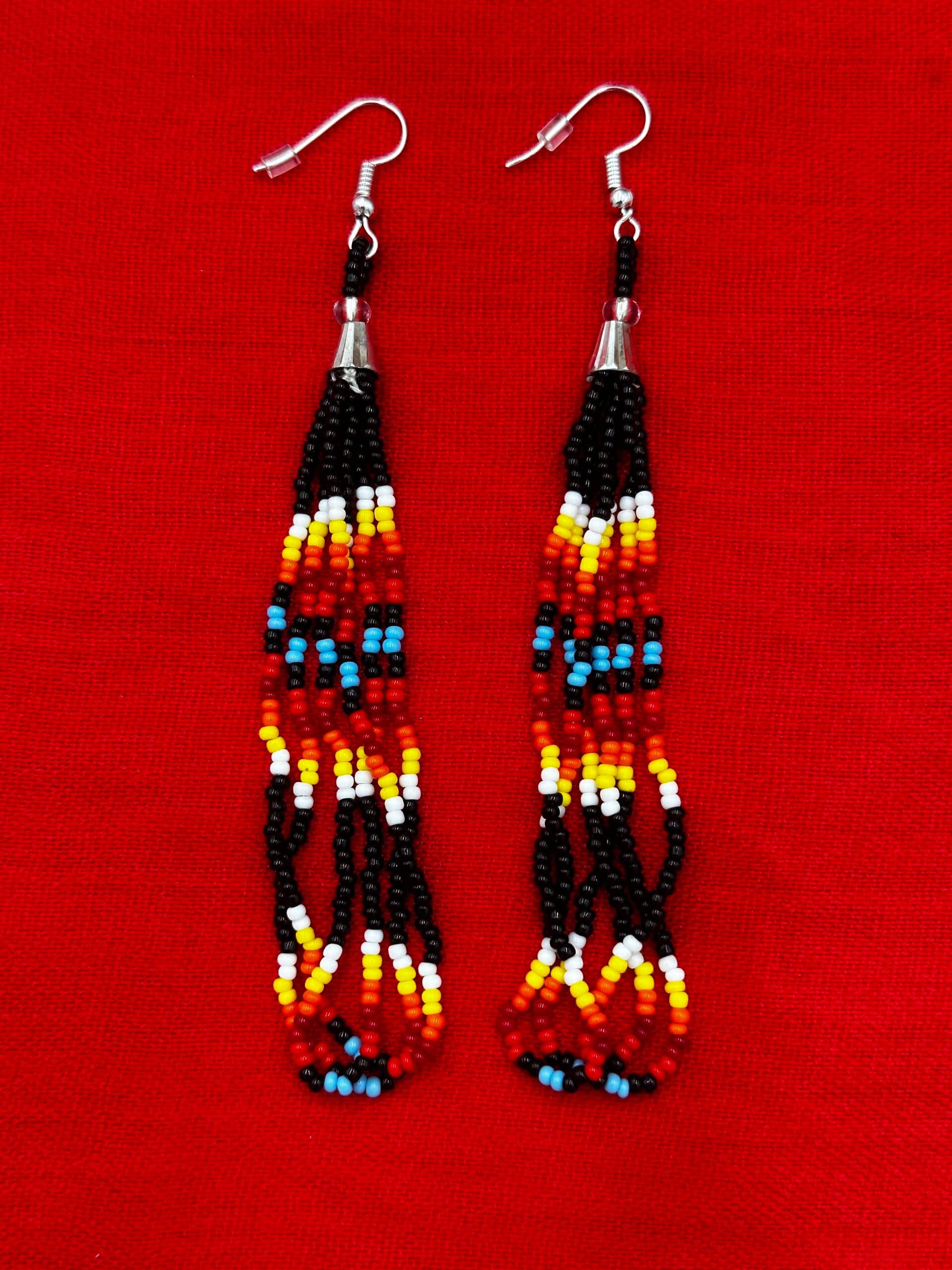 Black Fire long hook earrings