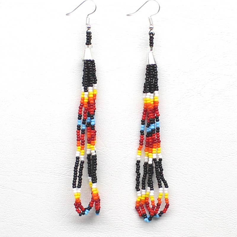 Black Fire long hook earrings