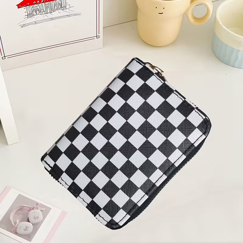 Checkered Card Wallet