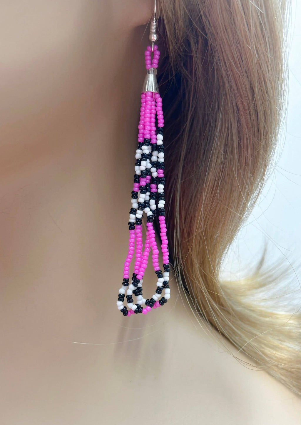 Fuchsia hook earrings