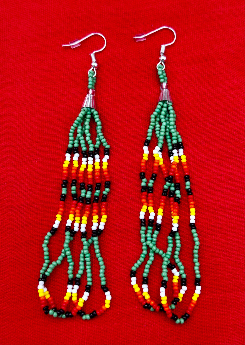 Green hook earrings