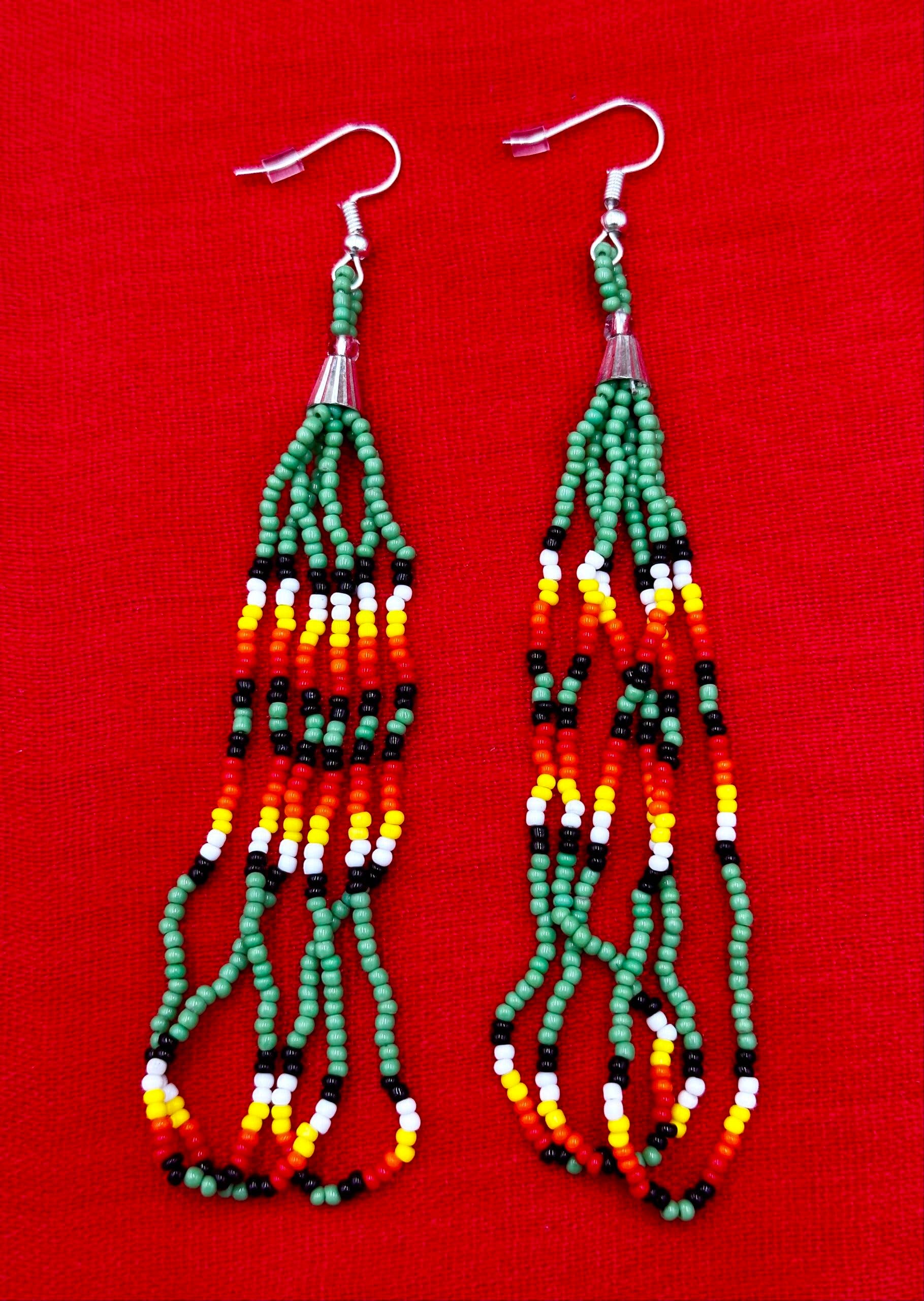 Green hook earrings