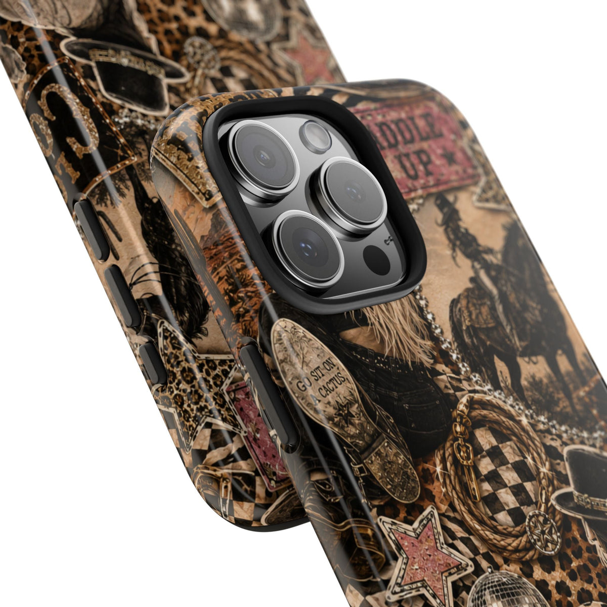 Western Collage Tough Phone Case — Cowboy Rodeo Lucky You Design