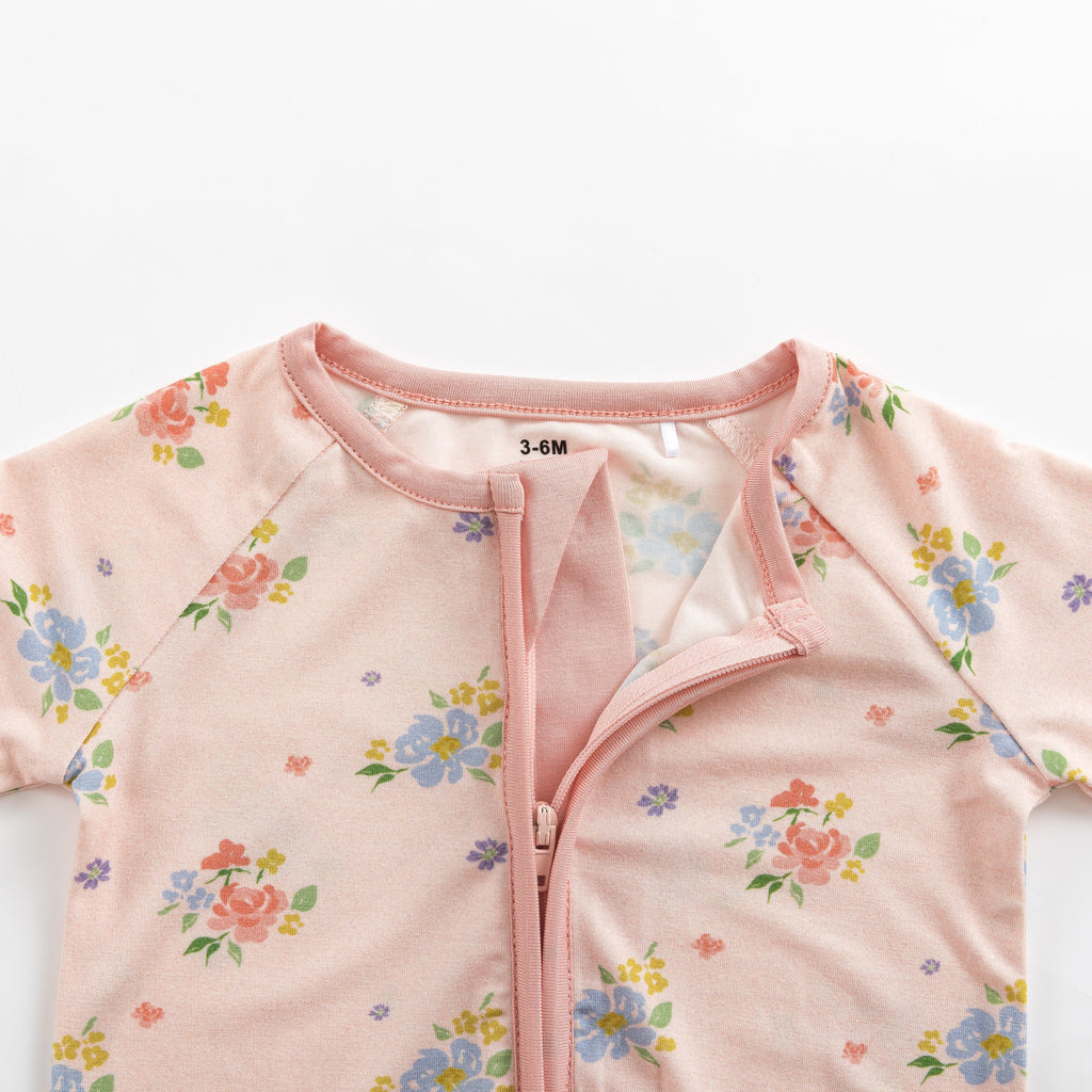 Blush Bloom (Convertible Zip Footies)