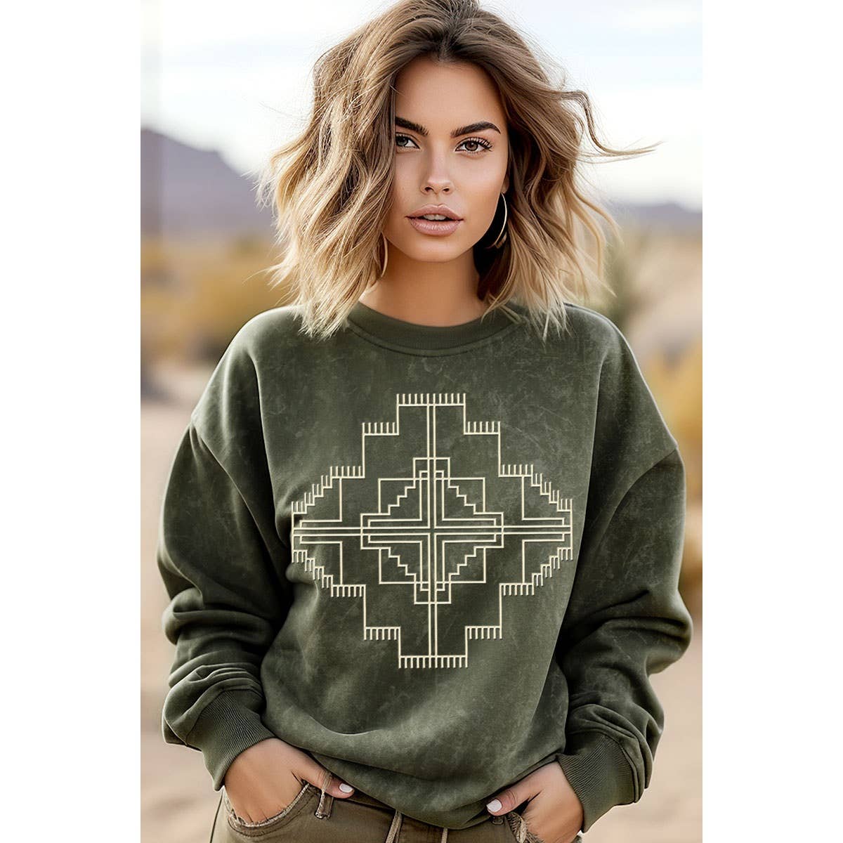 AZTEC PUFF MINERAL GRAPHIC SWEATWHIRTS