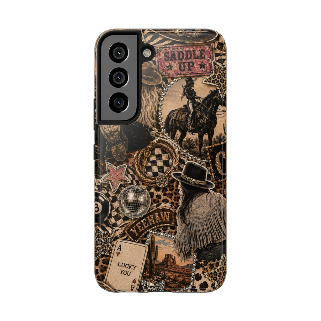 Western Collage Tough Phone Case — Cowboy Rodeo Lucky You Design