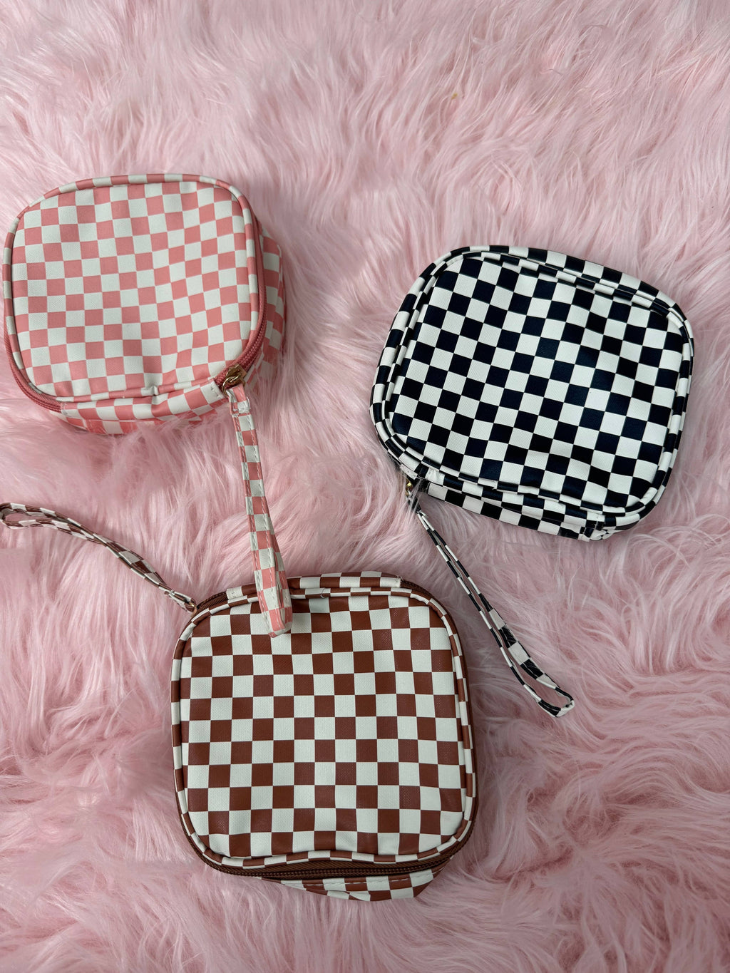 Checkered Makeup Bag