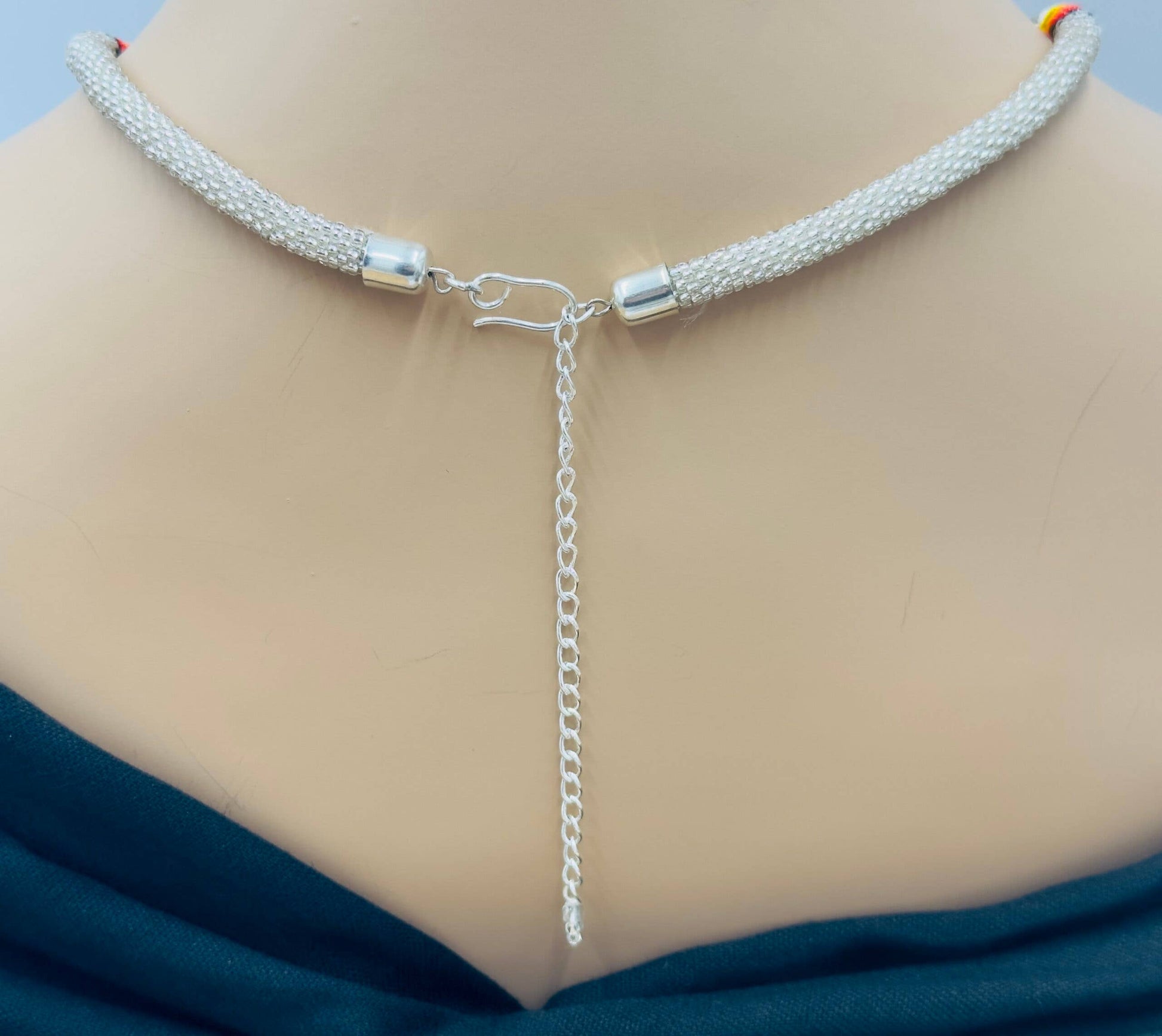 Silver woven Rope necklace