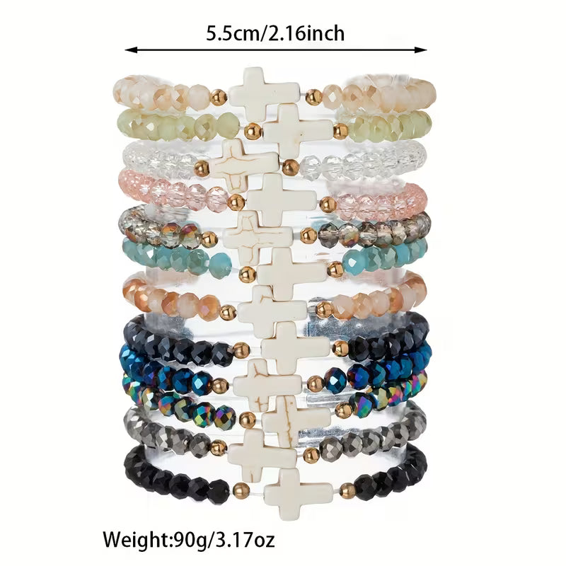 Resin Crystal Cross Bracelet