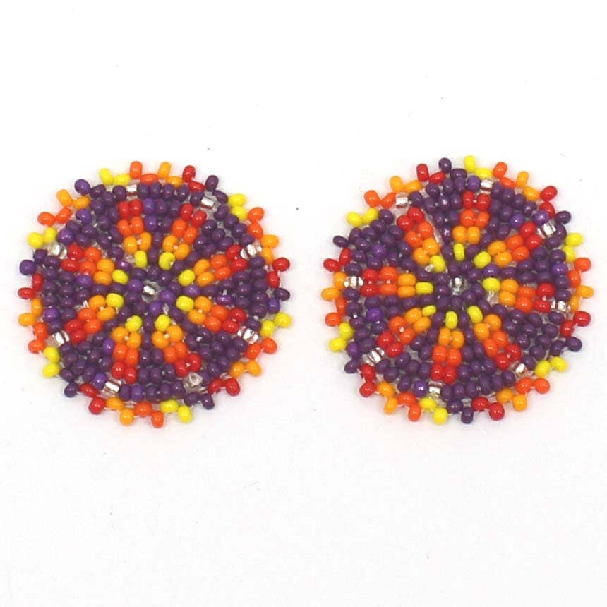 Purple rosette Studs