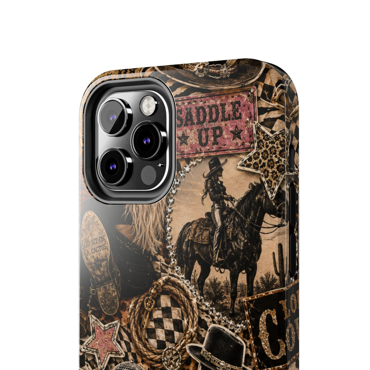 Western Collage Tough Phone Case — Cowboy Rodeo Lucky You Design