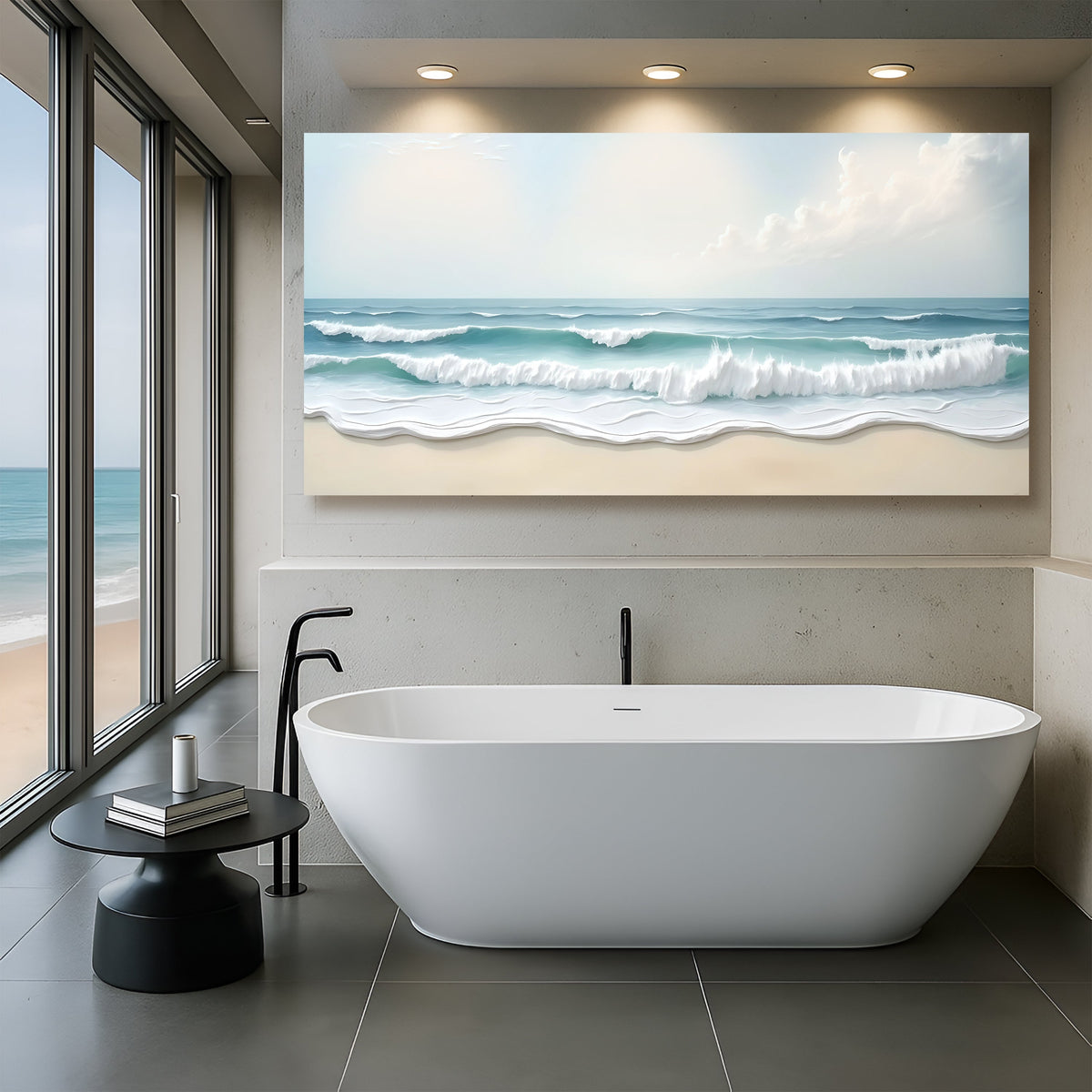 Serene Ocean Wave Coastal Wall Art XIV