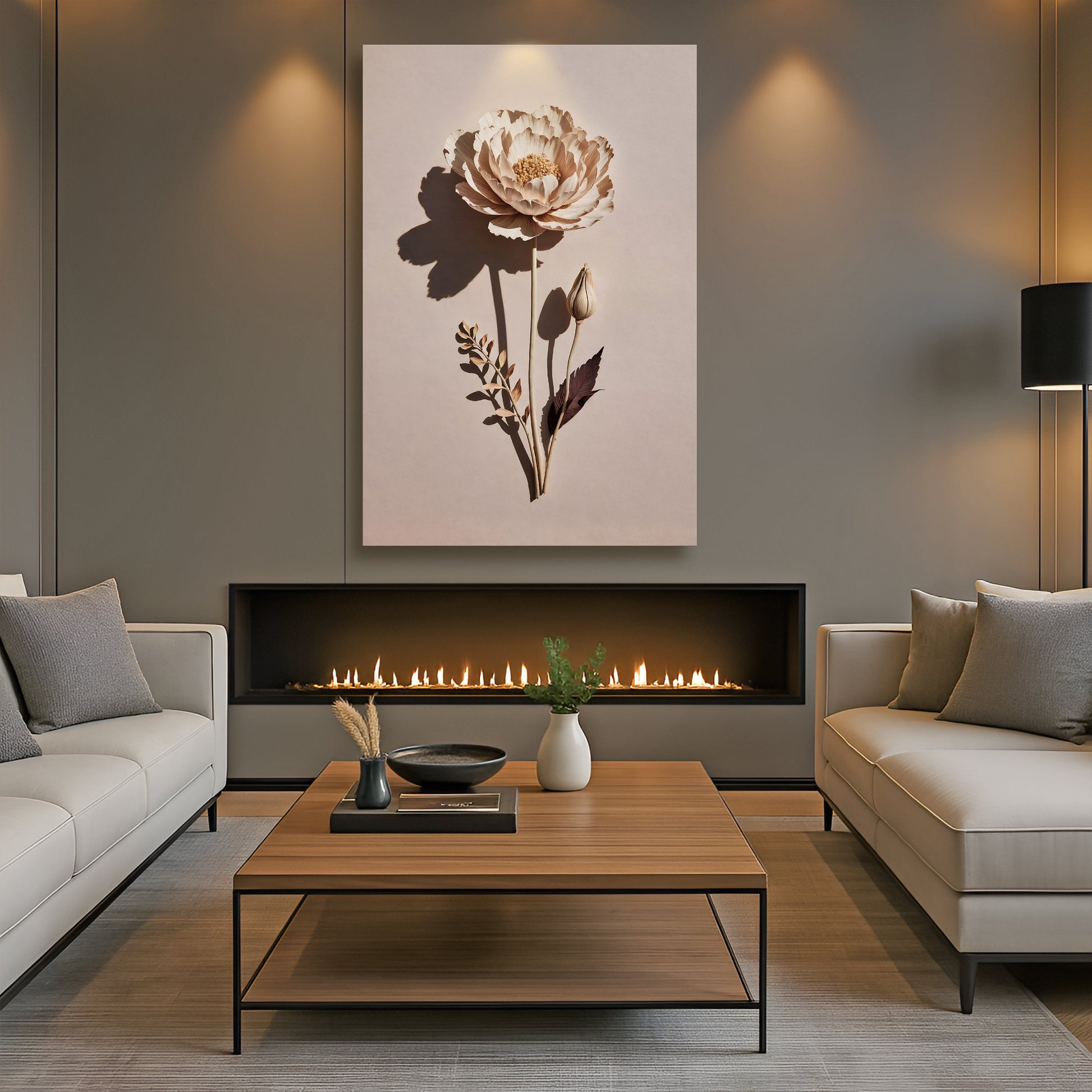 Minimalist Lone Flower Wall Art