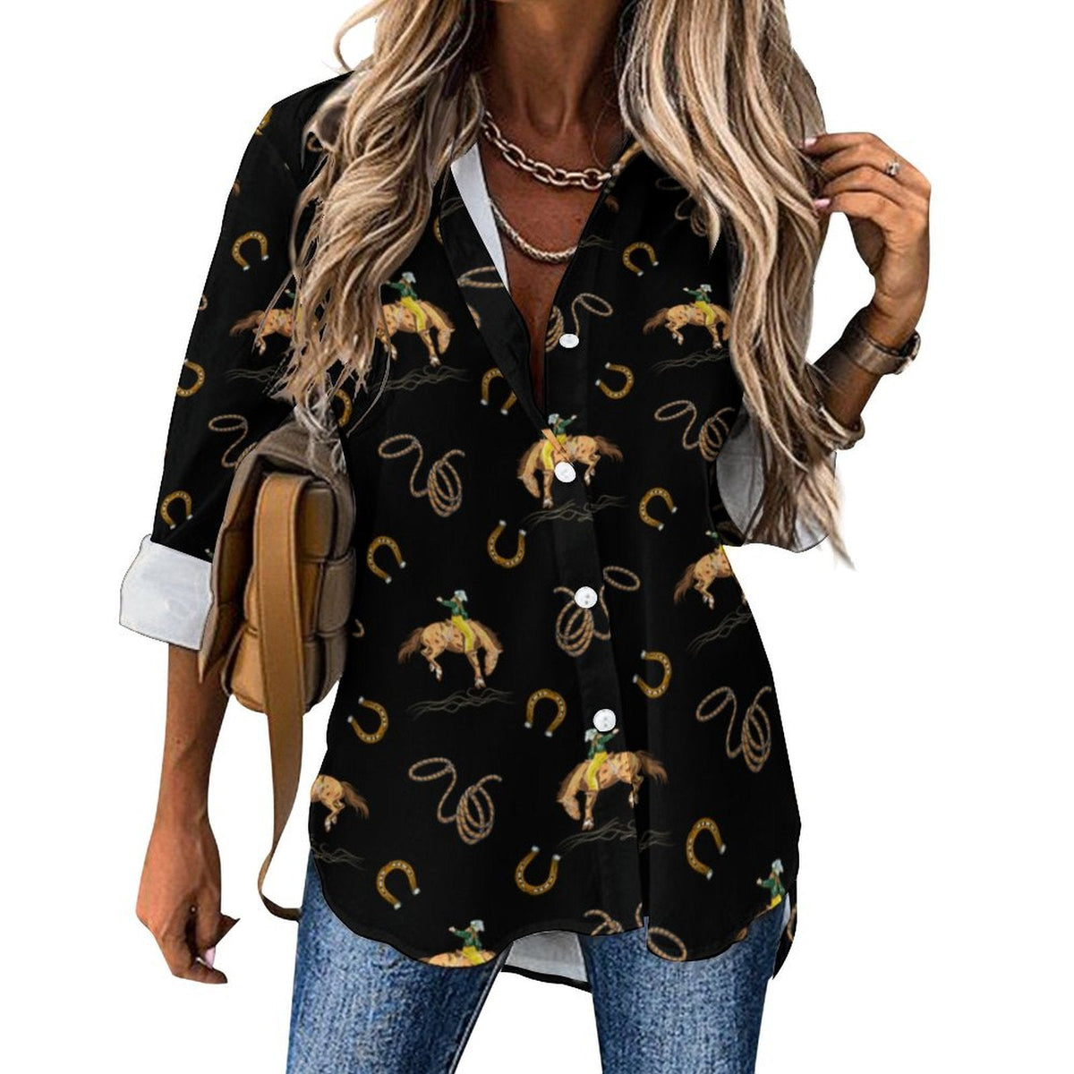 Rodeo Cowboy Button Up Blouse