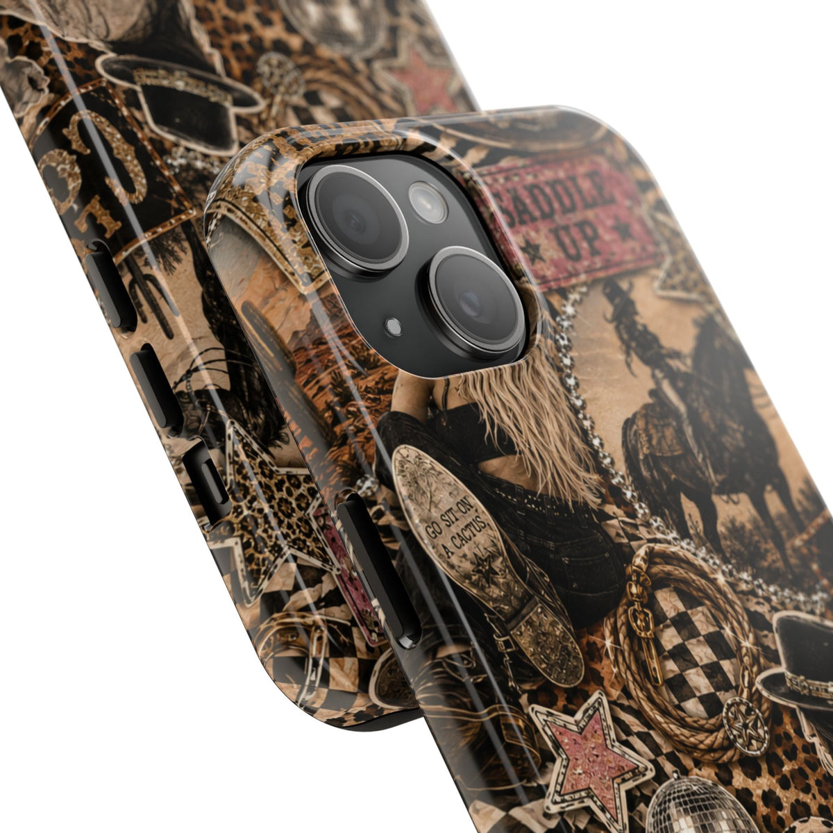 Western Collage Tough Phone Case — Cowboy Rodeo Lucky You Design