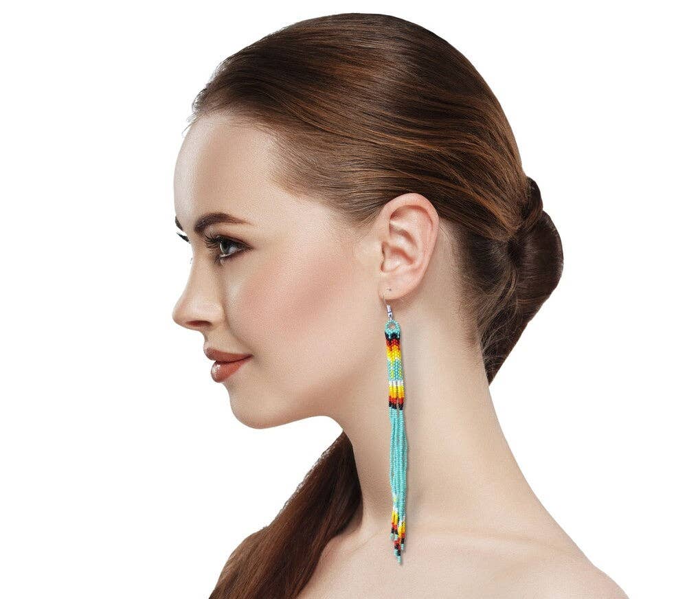 Turq Tassel Earrings