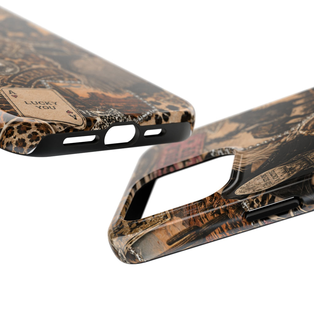 Western Collage Tough Phone Case — Cowboy Rodeo Lucky You Design